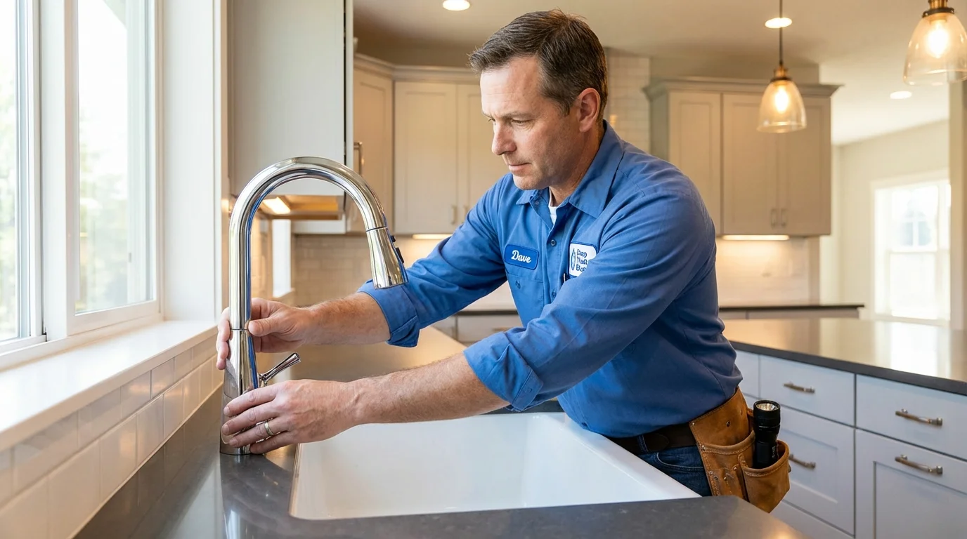 Kitchen faucet installation by Johns Plumbing LLC in Mount Ayr